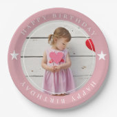 ハッピーバースデー（写真付） ペーパープレート (正面)