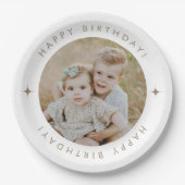 ハッピーバースデー（写真付） ペーパープレート (正面)