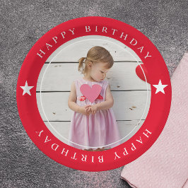 ハッピーバースデー(写真付) ペーパープレート