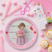 ハッピーバースデー(写真付) ペーパープレート (パーティー)