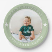 ハッピーバースデー（写真付） ペーパープレート (正面)