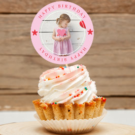 ハッピーバースデー(写真付) ラウンドシール