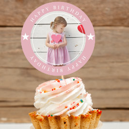 ハッピーバースデー(写真付) ラウンドシール