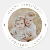 ハッピーバースデー（写真付） ラウンドシール (正面)