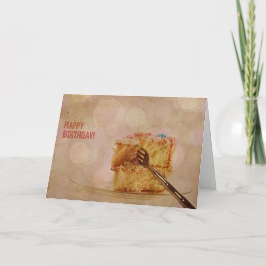 ハッピーバースデー《写真》ぼけ味ケーキ カード (正面)