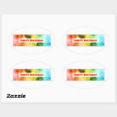 ハッピーバースデー(《写真》ぼけ味) 楕円形シール (シート)