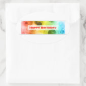 ハッピーバースデー(《写真》ぼけ味) 楕円形シール (バッグ)