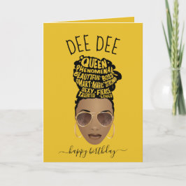 ハッピーバースデー!力を付ける黒人女性イエロー カード