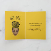 ハッピーバースデー!力を付ける黒人女性イエロー カード (内部)