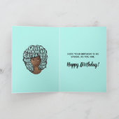 ハッピーバースデー,励ましの女性,ティール(緑がかった色)グリーン カード (内部)