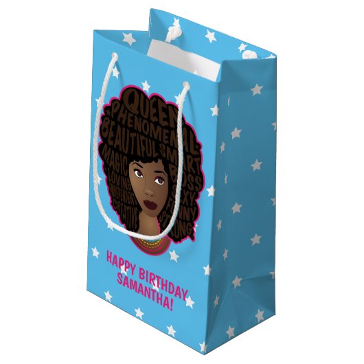 ハッピーバースデー!励ましの黒人女性たち,星 スモールペーパーバッグ (裏面アングル)