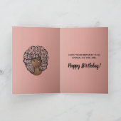 ハッピーバースデー,励ましの黒人女性,ピンク カード (内部)