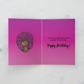 ハッピーバースデー，励ましの黒人女性，マゼンタ カード (内部)