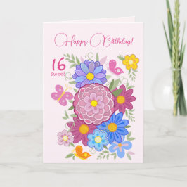 ハッピーバースデー!十六甘い花と鳥 招待状