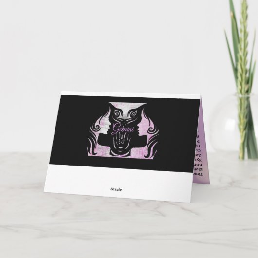 ハッピーバースデー〔占星術の〕十二宮図サインジェミニ カード (裏面)