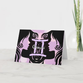 ハッピーバースデー〔占星術の〕十二宮図サインジェミニ カード