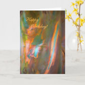 ハッピーバースデー – 印象派 – スタイルユーカリ カード (黄色い花)