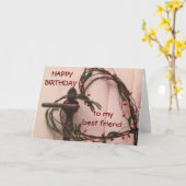 ハッピーバースデー「友最高の人へ」 カード (黄色い花)