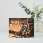 ハッピーバースデー 古いヴィンテージ フィルム カメラ   ポストカード (スタンド正面)