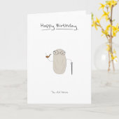 ハッピーバースデー – 古いBeanカード カード (黄色い花)