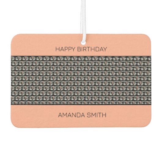 ハッピーバースデー、可愛いエスニックアフリカパターン カーエアーフレッシュナー (正面)