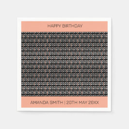 ハッピーバースデー、可愛いエスニックアフリカパターン スタンダードカクテルナプキン