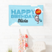 ハッピーバースデー!名前と年齢のOpossumバルーンを追加する 横断幕 (インサイチュ)