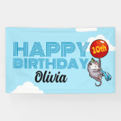 ハッピーバースデー!名前と年齢のOpossumバルーンを追加する 横断幕 (横)