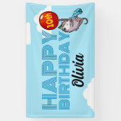 ハッピーバースデー!名前と年齢のOpossumバルーンを追加する 横断幕 (縦)