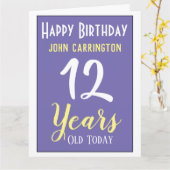 ハッピーバースデー(名前と年齢12年カード) カード (黄色い花)