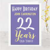 ハッピーバースデー(名前と年齢22年カード) カード (黄色い花)