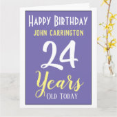 ハッピーバースデー(名前と年齢24年カード) カード (黄色い花)