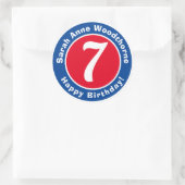 ハッピーバースデー(名前と年齢7) ラウンドシール (バッグ)