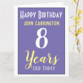 ハッピーバースデー（名前と年齢8年カード） カード (黄色い花)