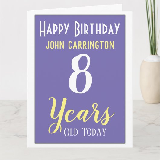ハッピーバースデー（名前と年齢8年カード） カード (正面)