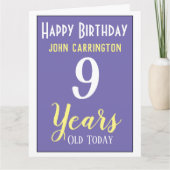 ハッピーバースデー(名前と年齢9年カード) カード (正面)