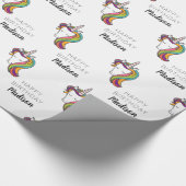 ハッピーバースデー |名前の追加 ラッピングペーパー (角)