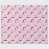 ハッピーバースデー |名前の追加 ラッピングペーパー (フラット)