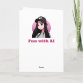 ハッピーバースデー(名前を追加)アニメガール カード (裏面)