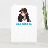 ハッピーバースデー（名前を追加）アニメガール カード (裏面)