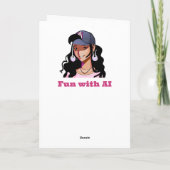 ハッピーバースデー（名前を追加）アニメガール カード (裏面)