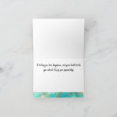 ハッピーバースデー、名前オン・バック、ターコイズ&ブロンズ、 カード (内部)