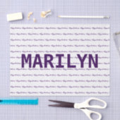 ハッピーバースデー!名前テンプレート紫 薄葉紙 (クラフト)