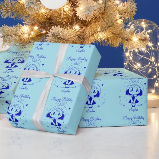 ハッピーバースデー 名前入り ラッピングペーパー (クリスマス)
