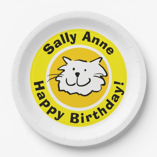 ハッピーバースデー（名前） ペーパープレート (正面)