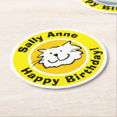 ハッピーバースデー(名前) ラウンドペーパーコースター (アングル)