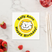 ハッピーバースデー(名前、猫好き) スタンダードカクテルナプキン (インサイチュ)