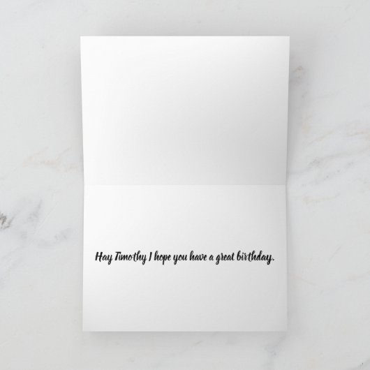 ハッピーバースデー、君の誕生日は最高のものになるよ、君の大好きな干し草の山の誕生日パーティーだ! カード (内部)