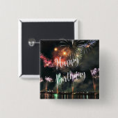 ハッピーバースデー!壮大な花火 缶バッジ (正面&裏面)