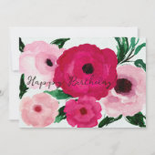 ハッピーバースデー!大きなピンクの花が美しい (正面)